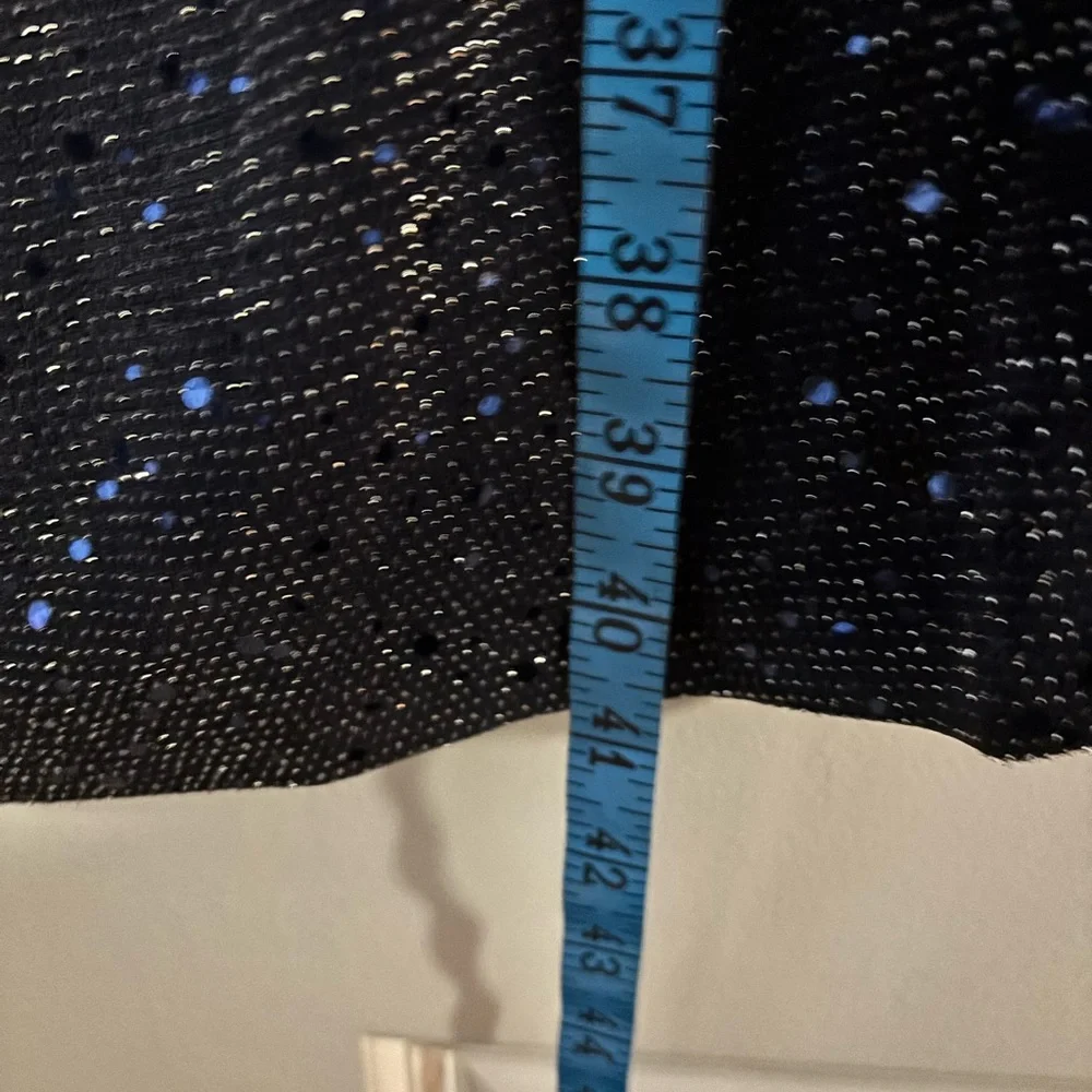 Alex Evenings Sparkly Navy Ruched Cocktail Dress, size 12P - Picture 10 of 10